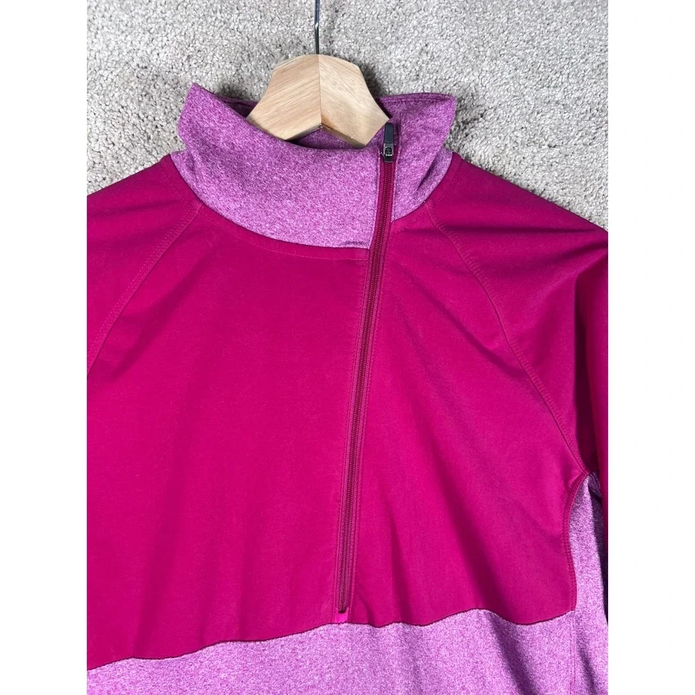 Nike Dri-FIT Running Half Zip‎ Pullover Top Pink Women's M Retro Neck Cold